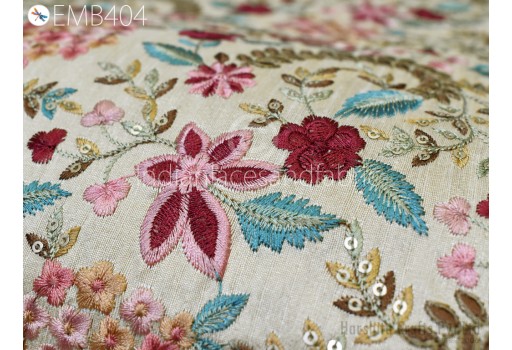 Wedding Dress Costumes Fabric by the yard Sewing Crafting Indian Bridal Embroidery Dolls Bags Cushion Covers Table Runners Blouses Fabric