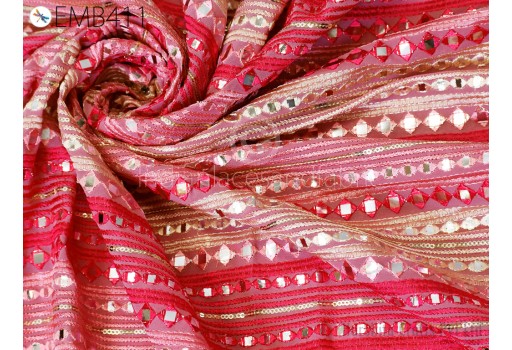 Sewing Crafting Indian Embroidery Clothing Fabric by the Yard Embroidered Georgette Summer Women Dress Material Drapery Home Decor