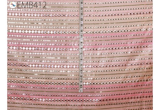 Indian Sequins Georgette Embroidered Fabric by the Yard Embroidery Sewing Curtain Kids Crafting Wedding Women Dress Material Drapery Fabric