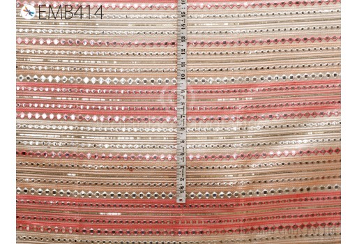 Women Dress Material Indian Embroidered Fabric by the Yard Georgette Embroidery Sewing Curtain Crafting Summer Drapery Multipurpose Fabric