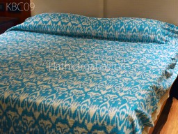 Kantha Quilt Bedspread Throw Handmade Reversible Cotton Ikat Print Quilted Indian Blanket Hippie Gudari Queen Bedcover Bohemian Home Décor Furnishing Bedding