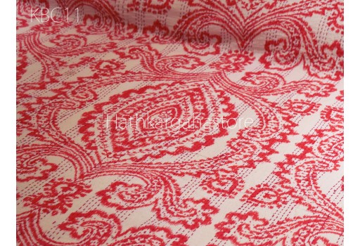Kantha Quilt Bedspread Throw Handmade Reversible Cotton Ikat Print Quilted Blanket Hippie Gudari Queen Bedcover Bohemian Home Décor Bedspread Furnishing Quilts