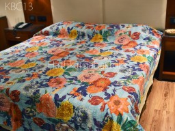 Kantha Quilt Bedspread Throw Handmade Reversible Cotton Floral Print Quilted Blanket Hippie Gudari Queen Bedcover Bohemian Home Décor Designer Bedding Duvet Quilts