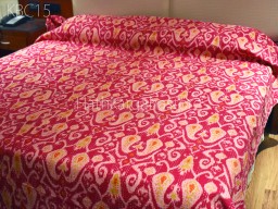 Indian Reversible Kantha Quilt Bedspread Throw Handmade Cotton Ikat Print Quilted Blanket Hippie Gudari Queen Bedcover Bohemian Home Décor Bohemian Duvet Quilts