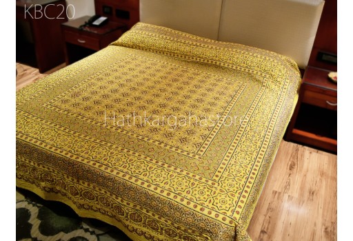 Ajrakh Kantha Quilt Bedspread Patchwork Bedcover Throw Reversible Cotton Hand block Print Indian Handmade Blanket Gudari Queen Bohemian Designer Bedding Quilts