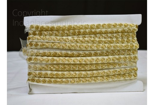 Exclusive gold glass beaded saree trimmings bridal belt sashes wedding dress lehenga ribbon decorative Indian fabric sewing accessories trim by the yard sari crafting border party wear gown tape