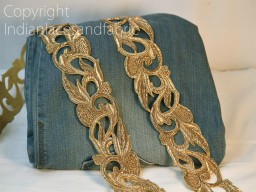 9 Yard wholesale gold zardozi work trim decorative handcrafted crafting embellishments gown ribbon accessories table making trims Indian saree border home decor wedding dress laces  