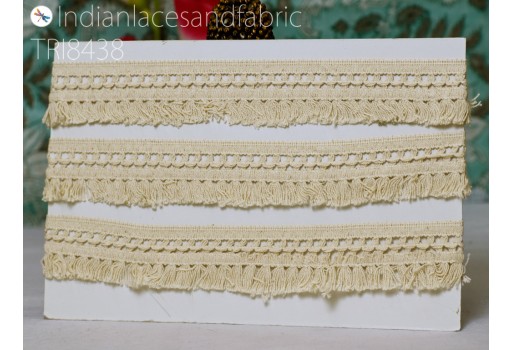 9 Yard Cotton Fringe Trim Tassels Lace Fringed Upholstery Home Decor Scarves Decorative Costume DIY Crafting Sewing Dyeable Trimmings
