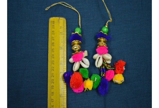 10 Pair Tribal Pom-Pom For Hair Accessory or Belt Boho Hippie Banjara Key Charm Accessories Latkan Home Decor Curtains DIY Crafting Tassels