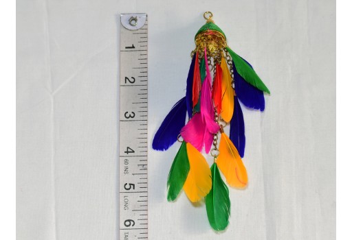 25 Pc Tribal Feather Tassels For Hair Accessory or Belt Latkan Home Decor Curtains DIY Crafting Boho Hippie Banjara Key Charm Accessories