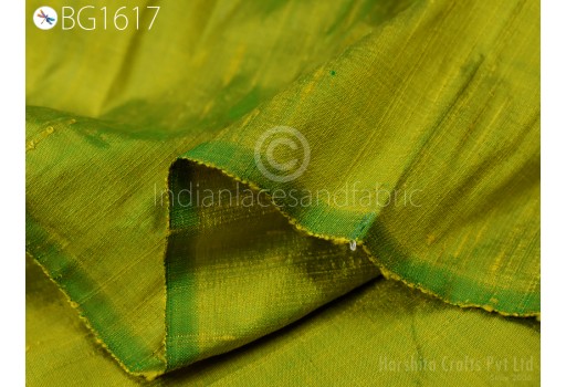 Iridescent Yellow Green Indian By The Yard Pure Dupioni Raw Wedding Dresses Costume Pillow Cushion Table Covers Crafting Home Décor Curtains Silk Fabric