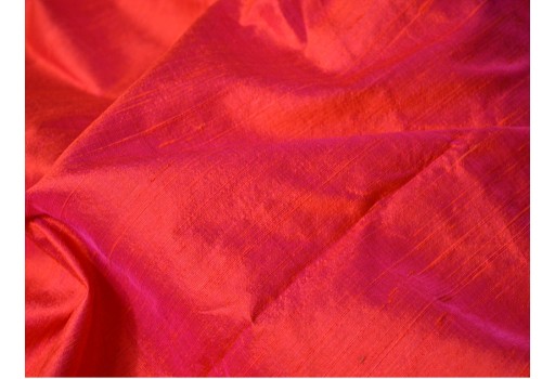Iridescent red indian pure dupioni raw silk fabric by the yard crafting sewing costumes wedding dress skirt vest coats pillow cover curtains clothing accessories fabric for cushion cover