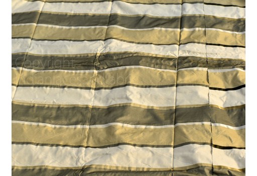 54" Indian Beige Pure Silk Taffeta Fabric Stripes Silk Curtains Drapery Home Decor Dresses Silk Fabric by the Yard Sewing Valance Clutches Cushion Cover