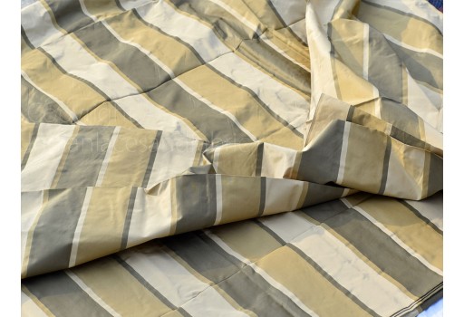54" Indian Beige Pure Silk Taffeta Fabric Stripes Silk Curtains Drapery Home Decor Dresses Silk Fabric by the Yard Sewing Valance Clutches Cushion Cover