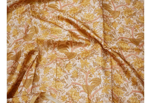Light Brown Indian Soft Pure Printed Silk Saree Fabric by the yard Wedding Dresses Bridesmaid Party Costumes Pillows Cushions Drapery Home Decor Furnishing Table Runner