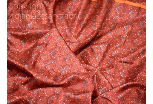 Burgundy Indian Printed Sari Soft Pure Silk Fabric by the yard Wedding Dresses Bridesmaid Party Costumes Saree DIY Crafting Drapery Sewing Home Decor Furnishing Table Runner