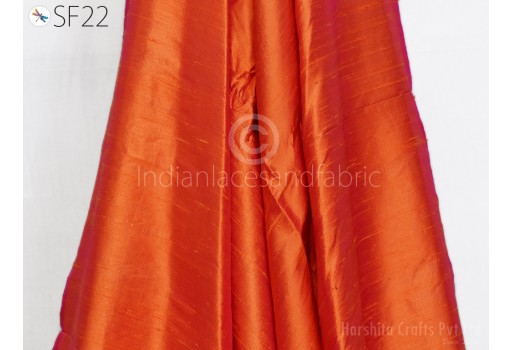 Iridescent orange hot pink dupioni silk fabric yardage indian raw silk wedding dresses cushion covers curtain plain silk sewing crafting fashion designer gown making dress fabric