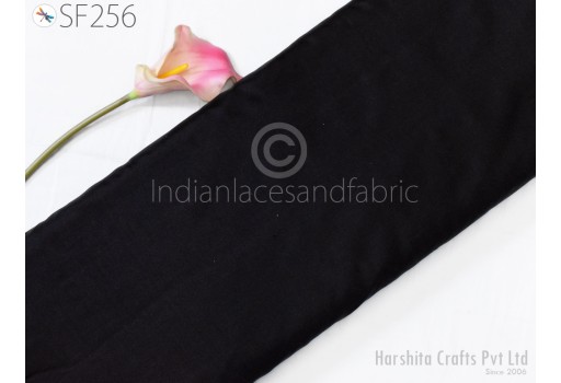 60 gsm Indian black soft pure plain silk fabric by the yard wedding dresses bridesmaids costume party dress pillow cushions drapery home décor saree clutches
