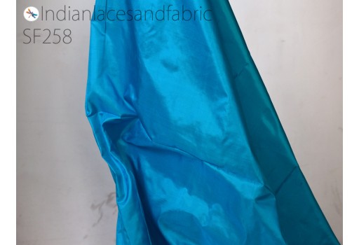 60 gsm Indian turquoise blue soft pure plain silk fabric by the yard wedding dresses bridesmaids party costume pillows cushion covers drapery hair crafting sewing accessories