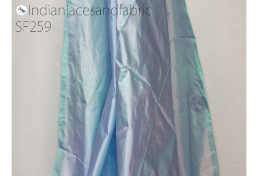 60 gsm Indian Iridescent light sky blue pure silk fabric by the yard mulberry silk home decor curtain scarf costume apparel wedding dresses party wear saree sewing hair crafting