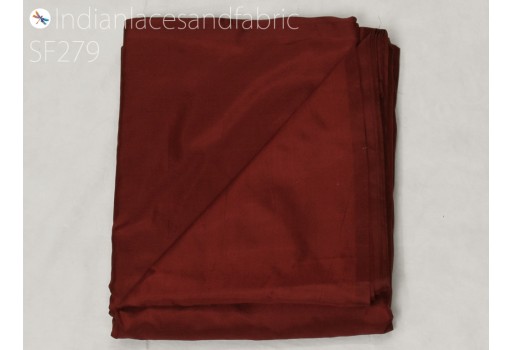 60 gsm Indian maroon soft pure plain silk fabric by the yard wedding dress bridesmaids costumes party dresses pillows cushion covers drapery lamp sides hair crafting Christmas wear fabric