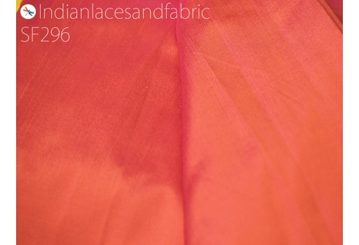 80gsm Iridescent orange Indian pure silk fabric by the yard light weight silk curtains scarf costume apparel wedding evening dresses dolls hair crafting woman wear dress sewing fabric