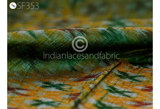 Handwoven Green Pure Dupioni Ikat Silk fabric by the Yard Wedding Bridesmaid Prom Dress Kids Crafting Sewing Cushion Drapery Upholstery Hair Crafts
