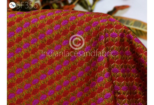 Red Saree Soft Pure Printed Silk Fabric by the yard Wedding Dresses Bridesmaid Party Costume Curtains Hair Crafting Sewing Dupatta Scarf Kids Crafts Fabric