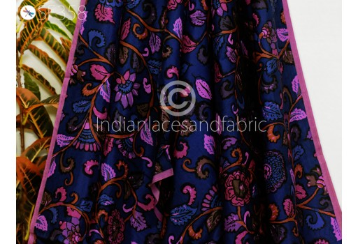 Blue Soft Pure Habotai Silk Fabric by yard Silk Printed Wedding Dresses Bridesmaid Costumes Hair Crafting Sewing Saree Dupatta Scarf Boutique Material