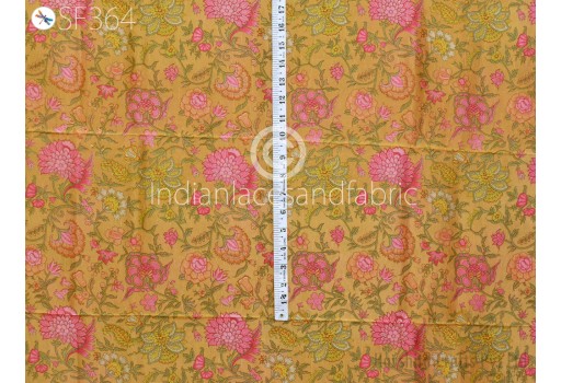 Yellow Floral Soft Pure Printed Saree Silk Fabric by yard Wedding Dress Bridesmaid Party Costume Curtains Hair Crafting Sewing Dupatta Scarf Boutique Material