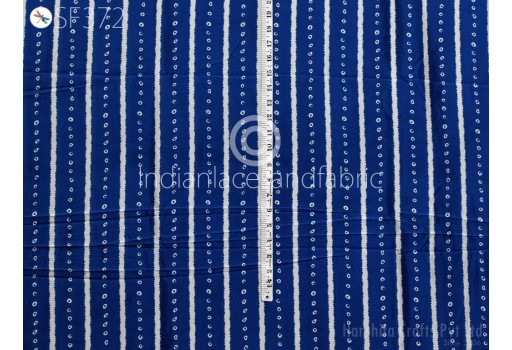 Blue Saree Soft Pure Printed Silk Fabric by the yard Wedding Dress Bridesmaid Costume Hair Crafting Sewing Dupatta Scarf Boutique Material