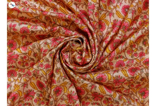 Lightweight Printed Habotai Pure Silk by the yard Fabric Saree Costumes Material Wedding Dress Blouses Crafting Sewing Dupatta Scarf Soft Silk