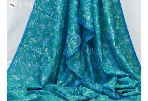 Saree Material Pure Printed Habotai Silk by the yard Fabric Wedding Dresses Bridal Costumes Crafting Sewing Dupatta Scarf Silk Print