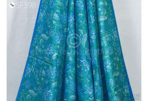 Saree Material Pure Printed Habotai Silk by the yard Fabric Wedding Dresses Bridal Costumes Crafting Sewing Dupatta Scarf Silk Print
