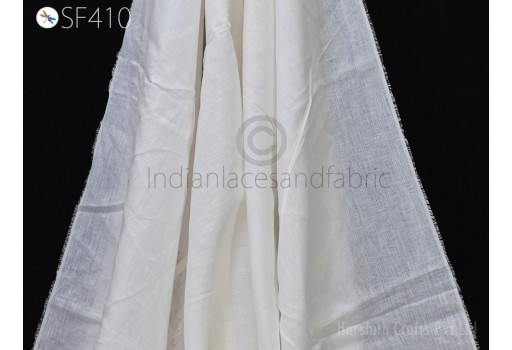 58'' Extra Wide White Pure Linen fabric by the yard Thin Pure Natural Linen Women Summer Dresses Shirts Skirts Crafting Sewing Curtain