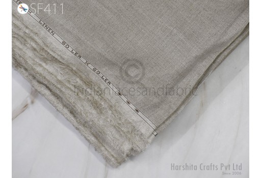 Grey Natural Linen 58'' Extra Wide Pure Linen fabric by the yard Women Summer Dresses Trouser Skirts Crafting Sewing Curtain