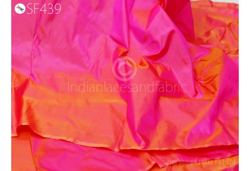 80gsm Neon Peach Silk Fabric by the yard Indian Soft Pure Plain Silk Wedding Dress Bridesmaids Costume Party Dress Cushions Drapery Crafting
