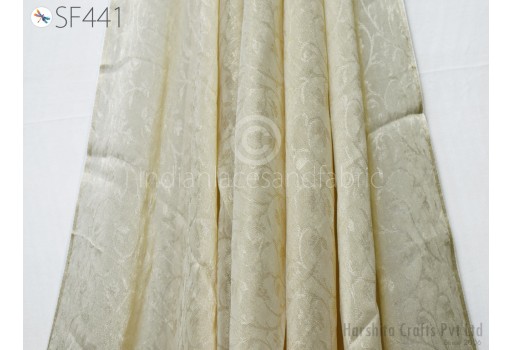 60gsm Indian Silk Tissue Embossed Georgette Fabric by the yard Pure Silk Fashion Clothing Wedding Prom Dresses Crafting Sewing Curtain Saree