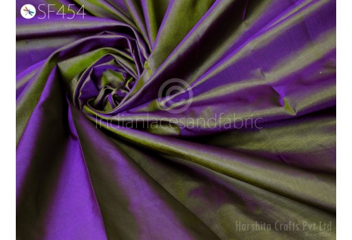 60gsm Iridescent Purple Green Pure Silk Fabric by the yard Mulberry Silk Home Decor Scarf Costume Apparel Indian Wedding Dresses