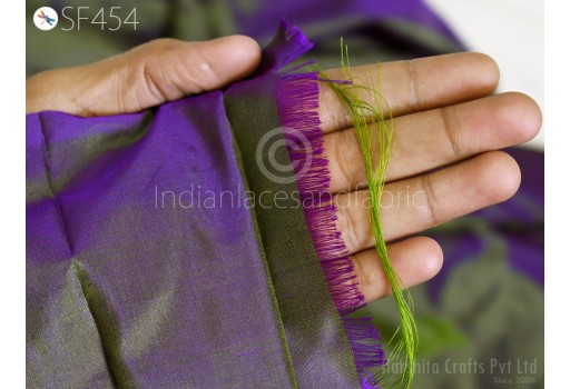 60gsm Iridescent Purple Green Pure Silk Fabric by the yard Mulberry Silk Home Decor Scarf Costume Apparel Indian Wedding Dresses