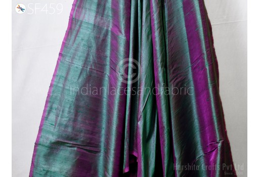 Iridescent Green Magenta Pure Dupioni Fabric Yardage Wedding Bridesmaid Dresses Indian Raw Silk Dupion Crafting Sewing Upholstery Drapery