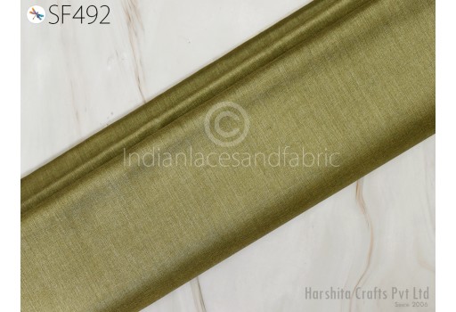Wedding Dress Material Olive Green Pure Tussar Silk Fabric by the yard Indian Plain Raw Silk Wild Natural Handmade Peace Silk Tussah