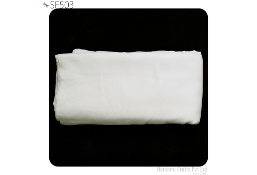 60gsm White Pure Silk Georgette Fabric by the yard Dyeable Indian Fabric Fashion Clothing Wedding Dress Crafting Sewing Saree Making