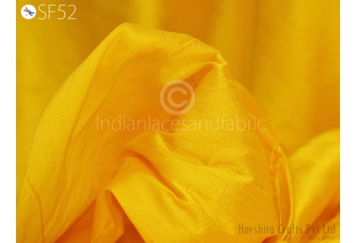 Exclusive yellow  pure dupioni silk fabric raw silk fabric by the yard dupion costume dresses cushion covers crafting sewing pillowcases lamp shades drapery