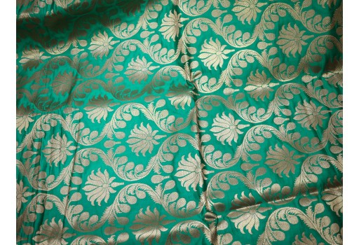 Sea Green Banarasi Brocade By The Yard Wedding Dress Indian Crafting Sewing Costumes Lengha Skirt clothing accessories boutique material festive wear fabric