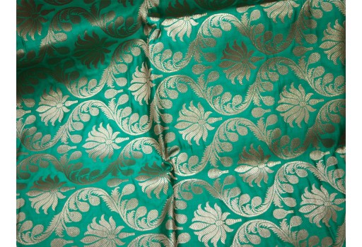 Sea Green Banarasi Brocade By The Yard Wedding Dress Indian Crafting Sewing Costumes Lengha Skirt clothing accessories boutique material festive wear fabric