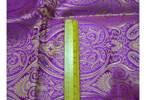 Purple Brocade By The Yard Wedding Dress Fabric Banaras Blended Silk Evening Jacket Curtains Home Décor Cushion Covers Costume sewing accessories