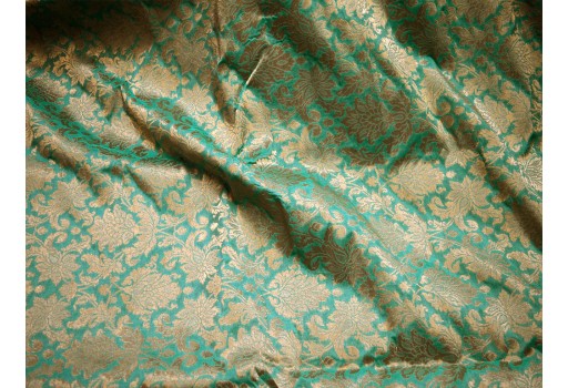 Sea Green Brocade Wedding Dress Fabric Banaras Blended Silk Evening Jacket Curtains Home Décor Cushion Covers Costume sewing accessories