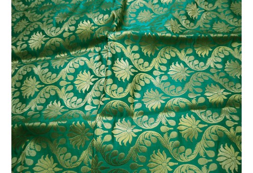 Sea Green Brocade by the Yard Wedding Dress Banarasi Bridal Dress Blouses Material Sewing Lehenga costumes Cushion Covers Home Décor Brocade clothing accessories