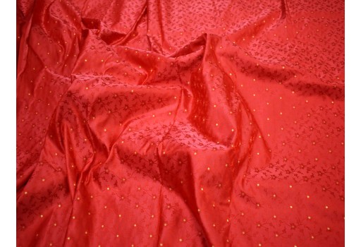 Red jacquard fabric bridesmaid Indian wedding lehenga banarasi brocade by the yard fabric home furnishing sewing crafting cushion covers skirts ties vest coat making brocade